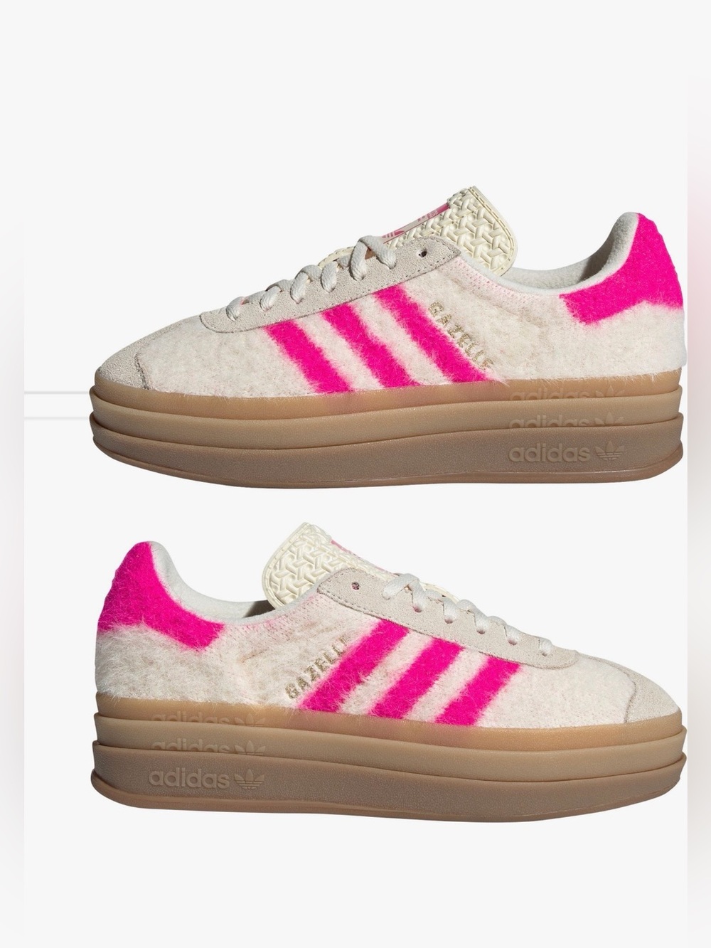 adidas
Gazelle Bold Sneaker (Women)
Color: Cream White/ Pink/ Gold
Size 7.5